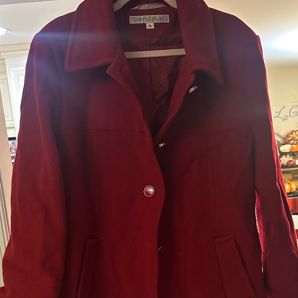 Larry Lavine Women's Deep Red Peacoat